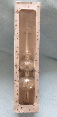 ZGAN Vintage zilverkleurige kerstboompiek, nog in de doos, Ophalen of Verzenden, Zo goed als nieuw