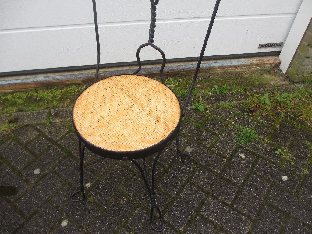 Vintage "ice cream parlor chair" / metalen stoel jaren 20, Ophalen, Gebruikt, Zwart, Metaal