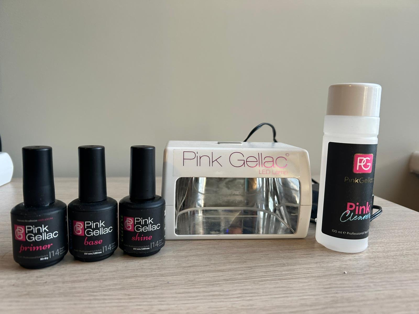 Pink Gellac set + kleuren, Ophalen, Zo goed als nieuw, Overige kleuren, Handen en Nagels