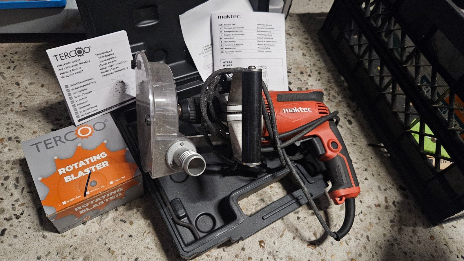 Tercoo rotating blaster metaalstripper met boor Maktec MT815, Ophalen of Verzenden, Gebruikt, Gereedschap