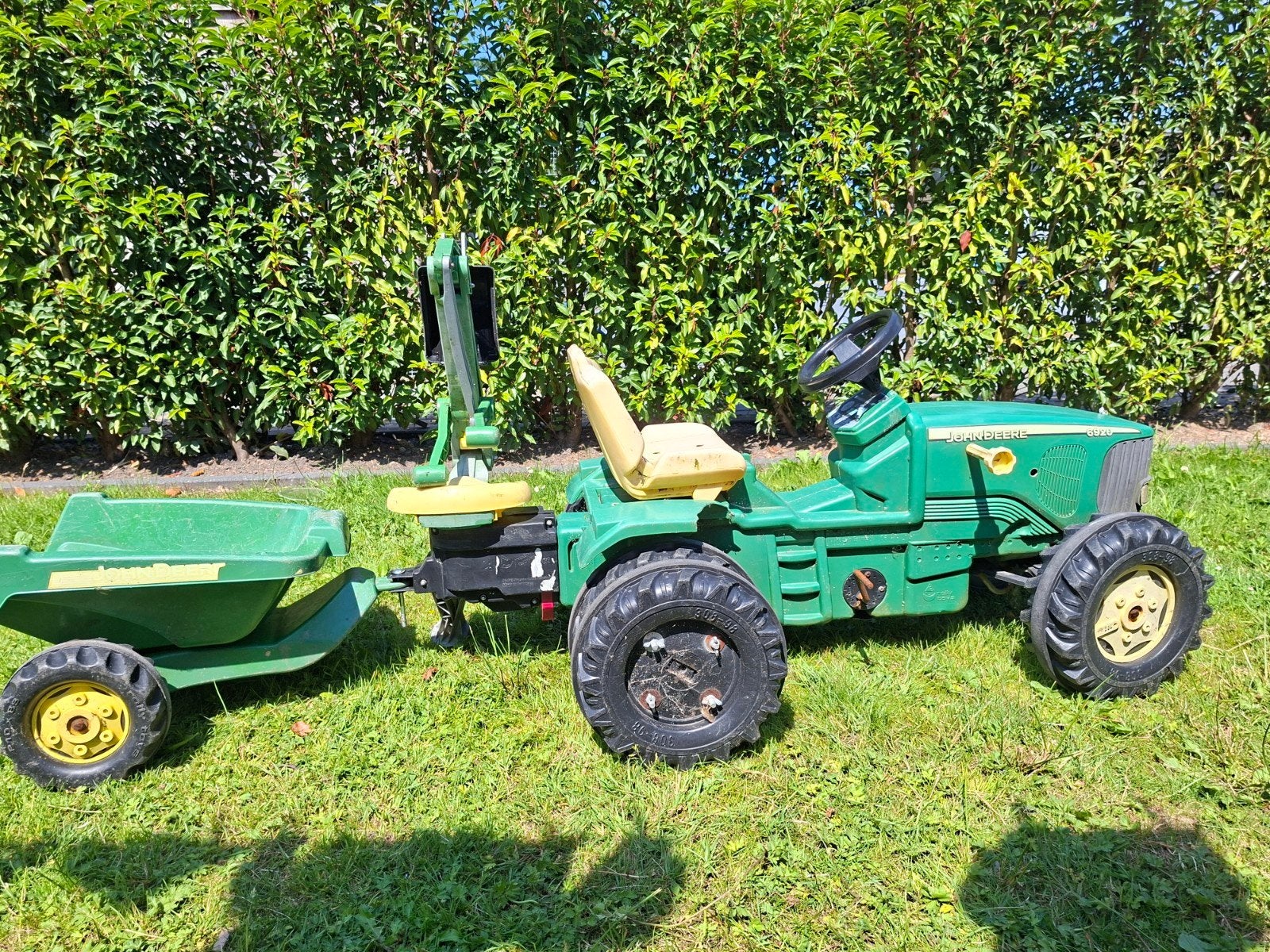 Traptrekker met aanhanger en graafarm, Ophalen, Gebruikt, Overige merken, Met kar of aanhanger