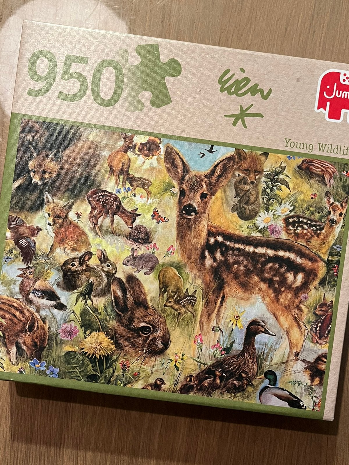 Gave puzzel Young wildlife Rien Poortvliet 950 stukjes, Ophalen of Verzenden, 500 t/m 1500 stukjes, Zo goed als nieuw
