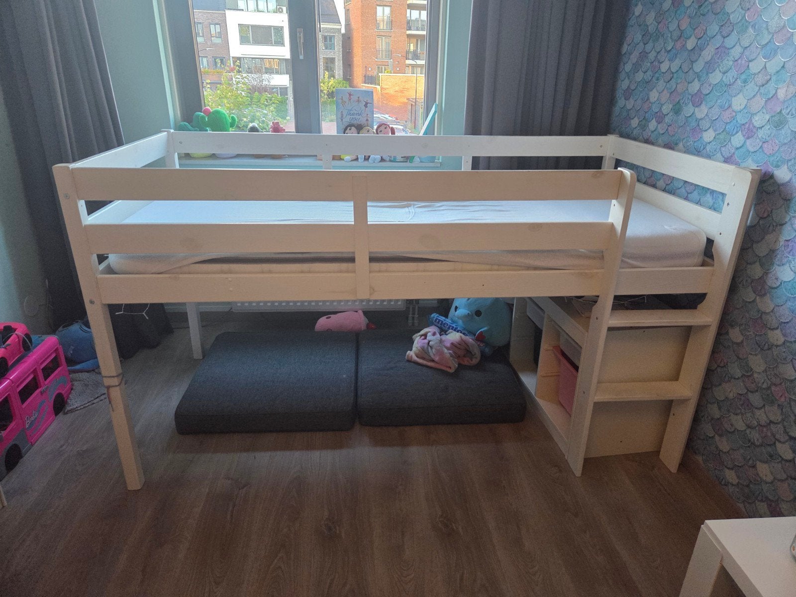 Mooie hoogslaper met glijbaan, Ophalen, Gebruikt, Eenpersoons, 200 cm