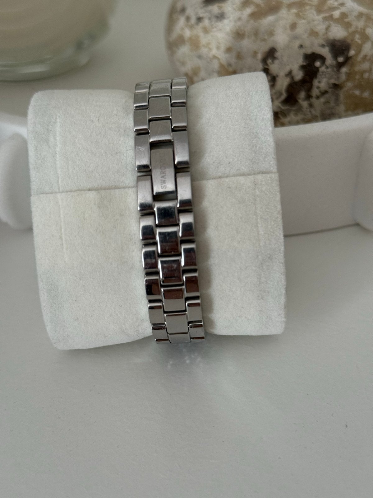 Swarovski horloge met strass, Staal, Polshorloge, Zo goed als nieuw, Met strass