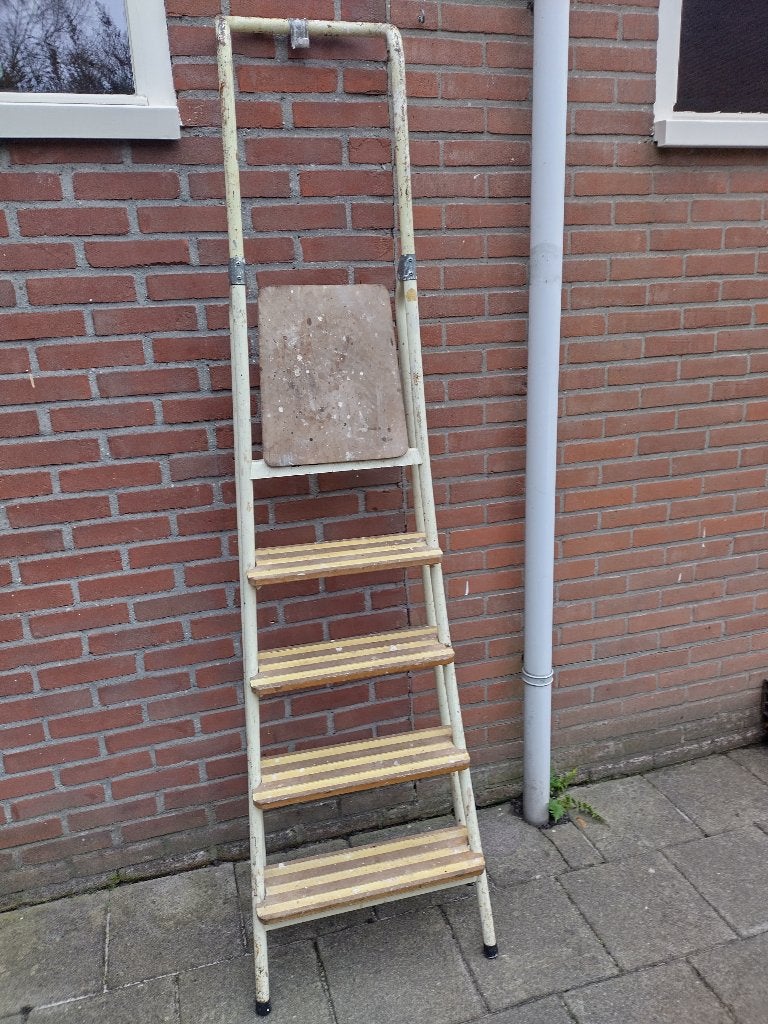 Vintage Brabantia huishoudtrap, Doe-het-zelf en Verbouw, Ophalen, Gebruikt, Trap, Minder dan 2 meter