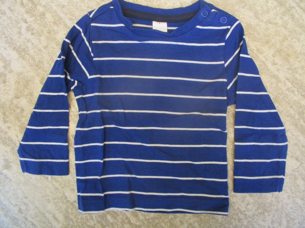 Longsleeve blauw gestreept wit maat 74 C&A T-shirt lang mouw, C&A, Ophalen of Verzenden, Zo goed als nieuw, Jongetje