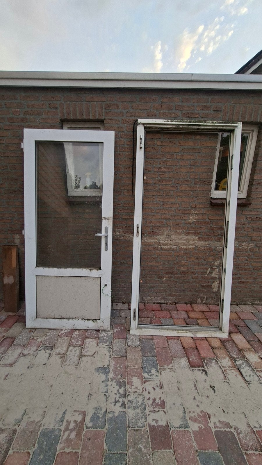 kunstof kozijn en deur., Kunststof, Gebruikt, Deurkozijn, Ophalen