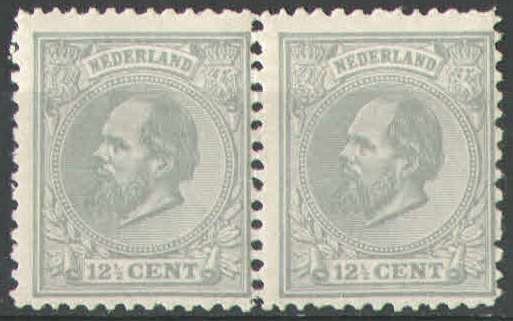 Nederland NVPH nr 22 paar ongebruikt Koning Willem III 1872, Postzegels en Munten, Postzegels | Nederland, Ophalen of Verzenden