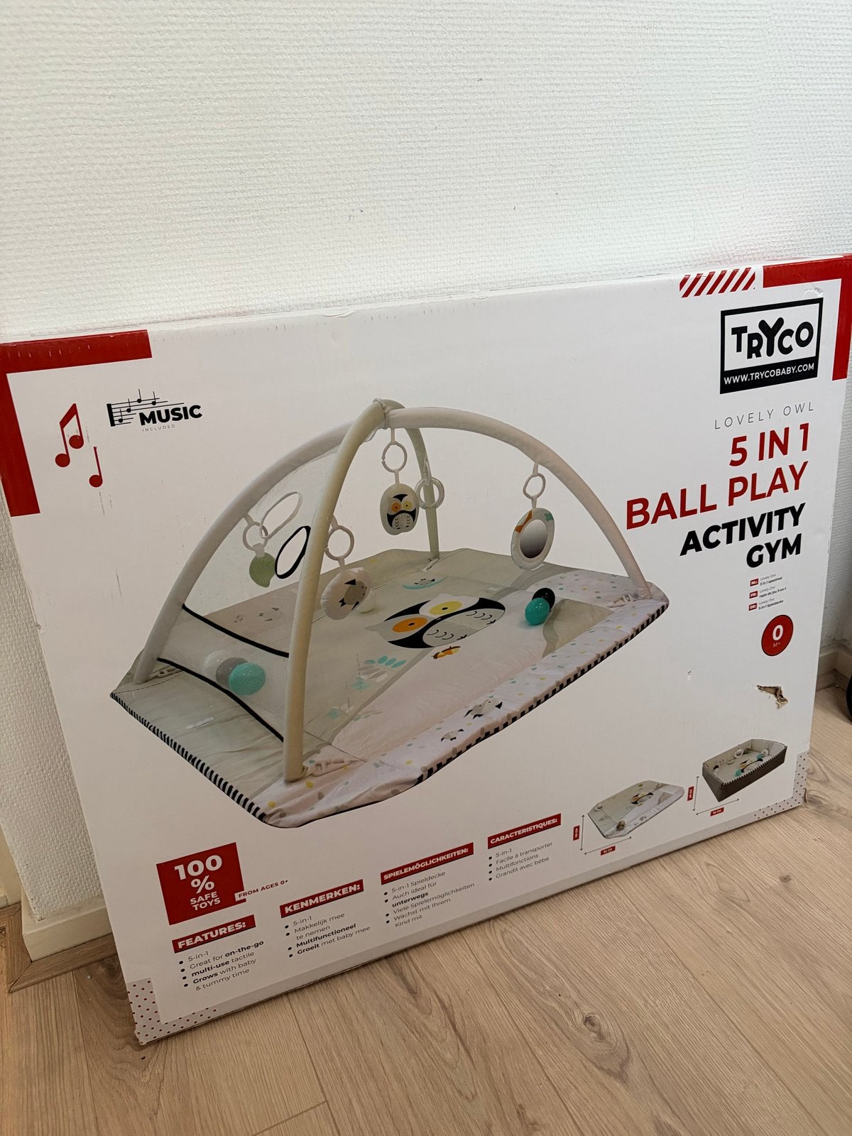 Tryco Lovely Owl 5-in-1 Ball Play Activity Gym, Ophalen, Nieuw, Speelkleed, Met geluid