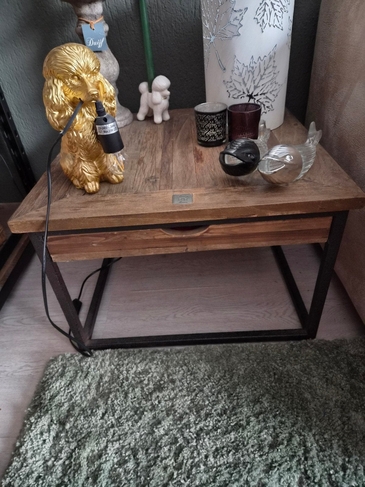 Rivièra Maison Shelter Island bijzettafel, Ophalen, Minder dan 45 cm, Vierkant, 55 tot 75 cm