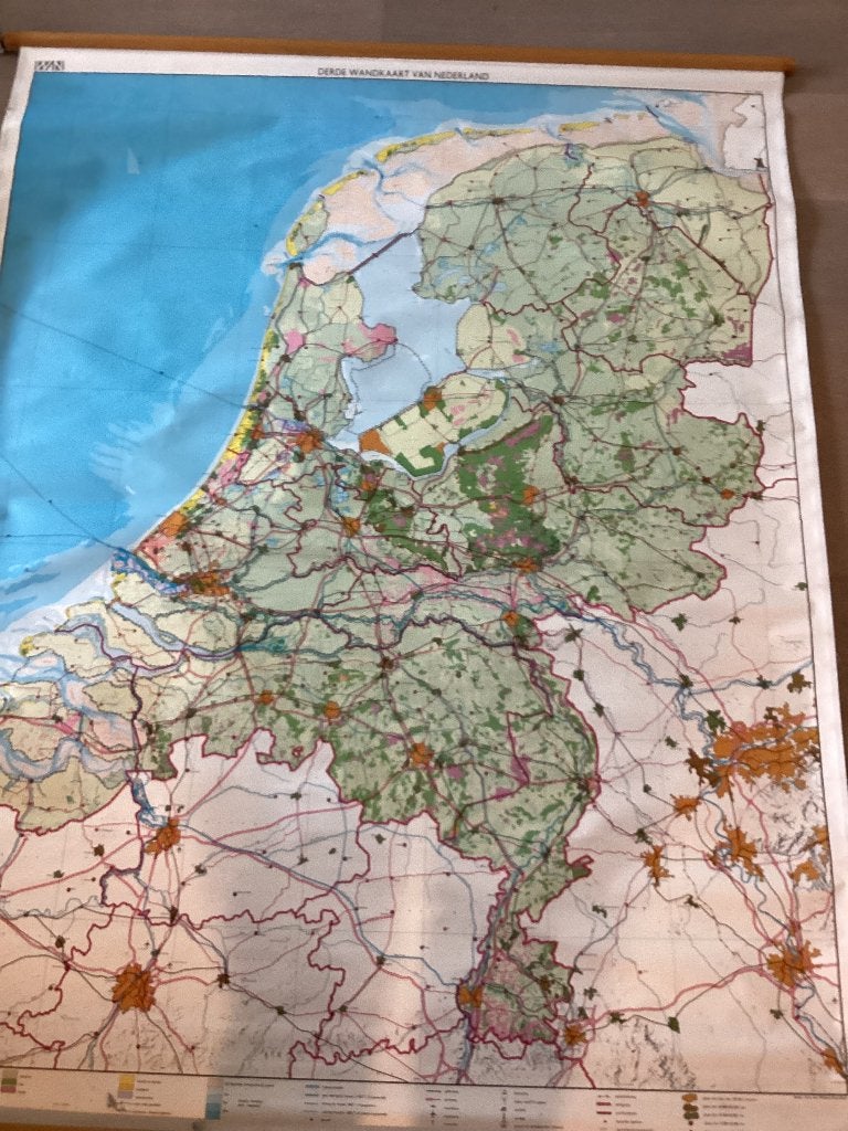 derde wandkaart van Nederland, Schoolkaart, Wolters, Ophalen of Verzenden, Aardrijkskunde