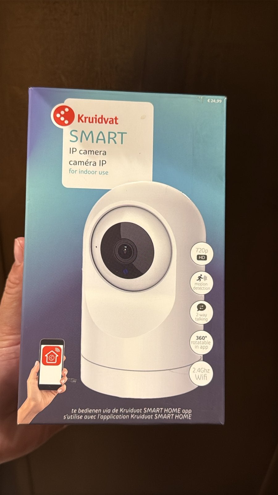 Kruidvat SMART IP Camera - Binnencamera met 720p HD, Ophalen of Verzenden, Nieuw, Binnencamera