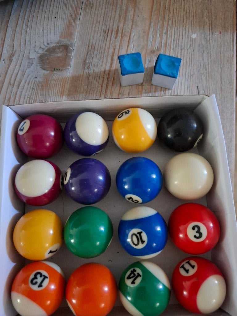 Mini biljartballen set met keuen, Sport en Fitness, Ophalen, Nieuw, Keu of Ballen