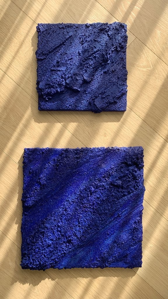 Modern kunstwerk blauw (set) - Mariana, Antiek en Kunst, Kunst | Designobjecten, Ophalen, Wanddecoratie, Handgemaakt, Overige materialen