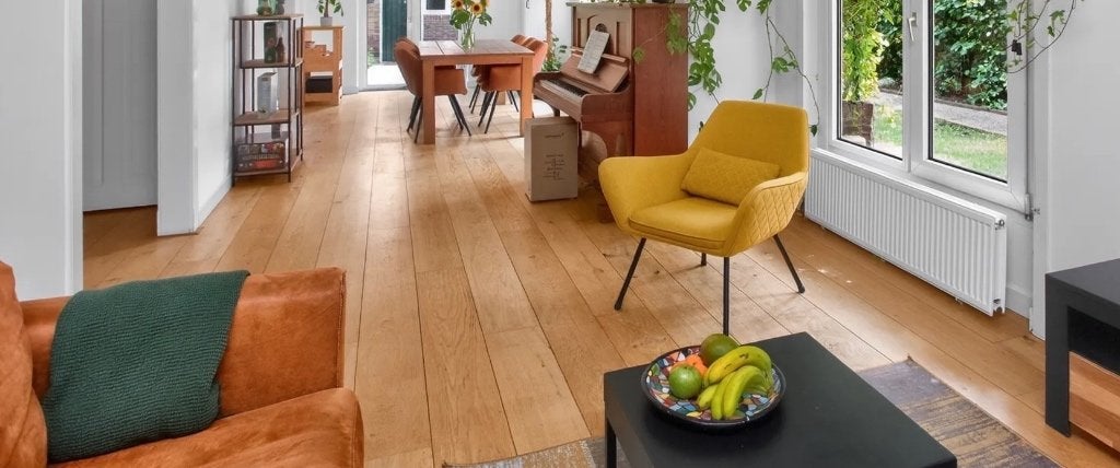 75 m² brede eikenhouten plankenvloer – ca. 20 mm dik, Ophalen, Gebruikt, Vloerdelen of -planken, 10 m² of meer
