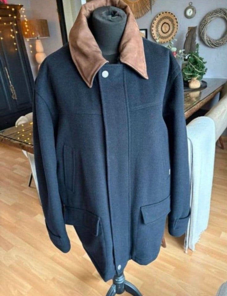 McGregor mooie donkerblauwe wollen/cashmere winterjas mt 50, Kleding | Heren, Jassen | Winter, Ophalen of Verzenden, Zo goed als nieuw