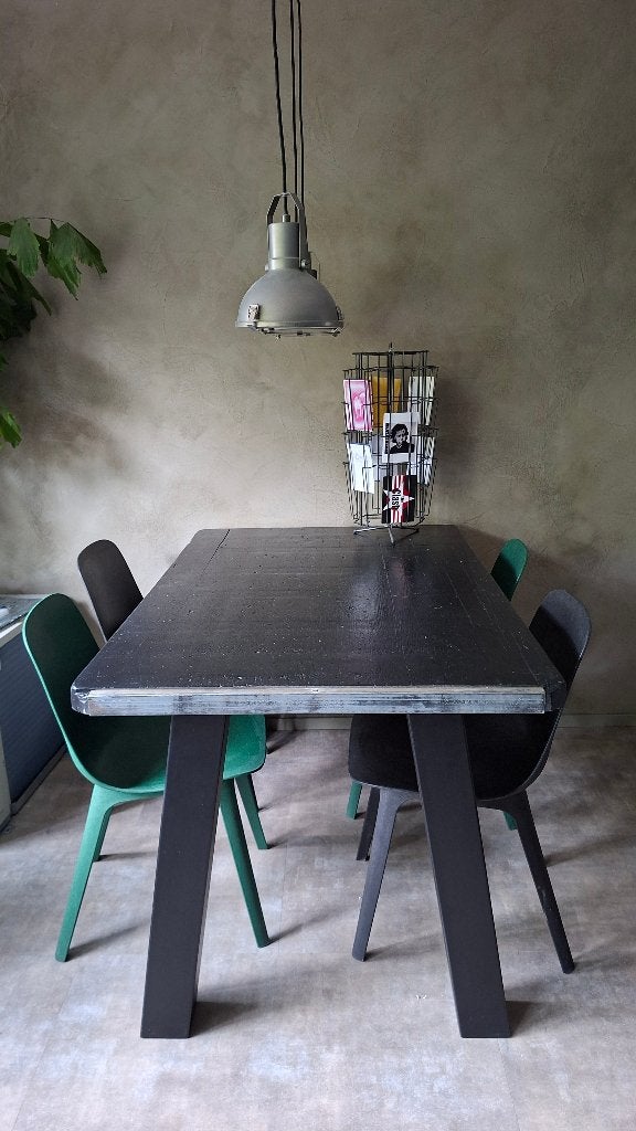 Industriële tafel  eettafel, Ophalen, Overige materialen, Gebruikt, 100 tot 150 cm