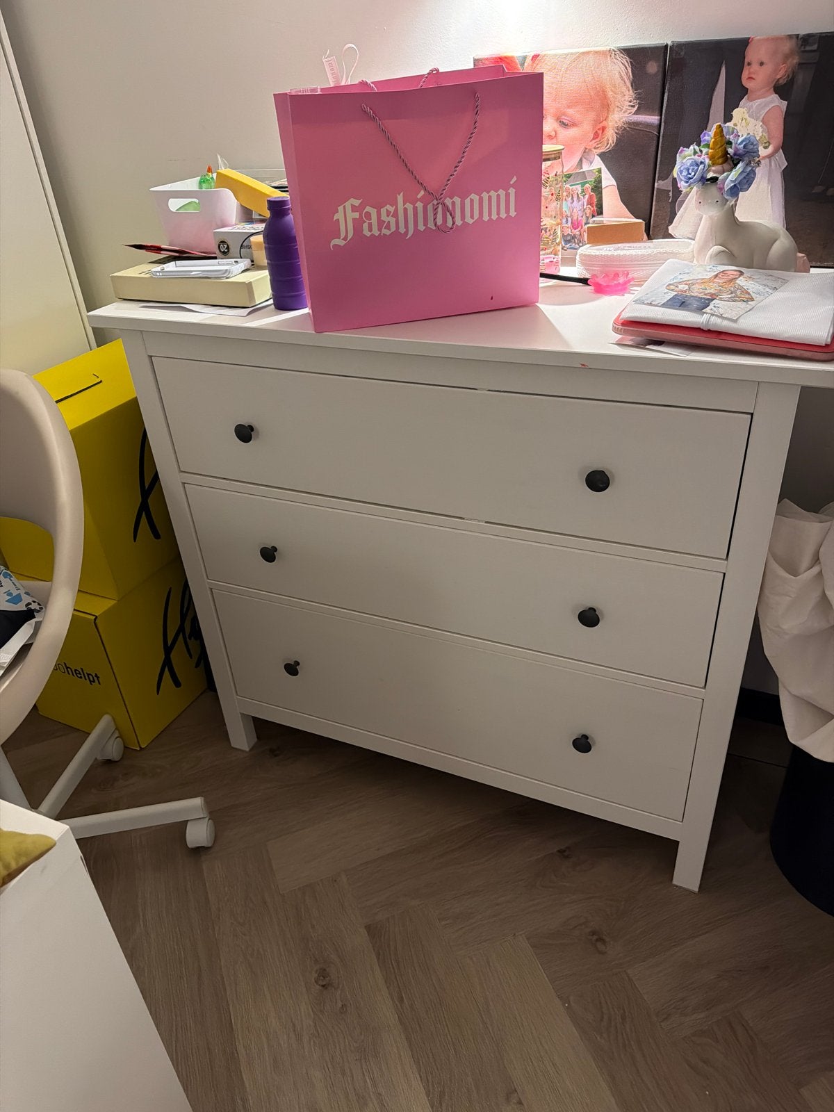 IKEA Dressoir - Wit met 3 lades, Huis en Inrichting, Kasten | Dressoirs, Gebruikt, Met lade(s), 25 tot 50 cm, Overige houtsoorten