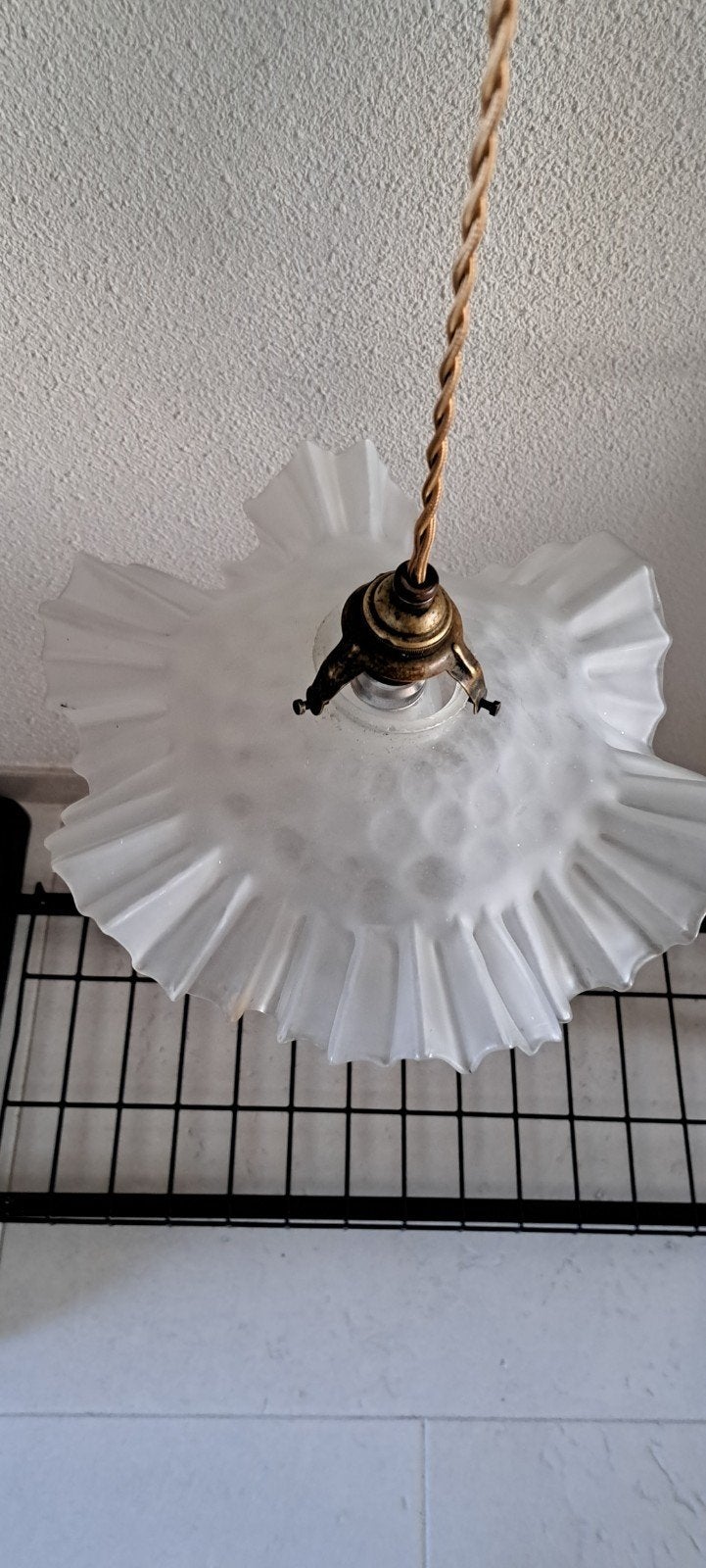 Oude Franse antieke lamp met bajonetfitting, Ophalen of Verzenden