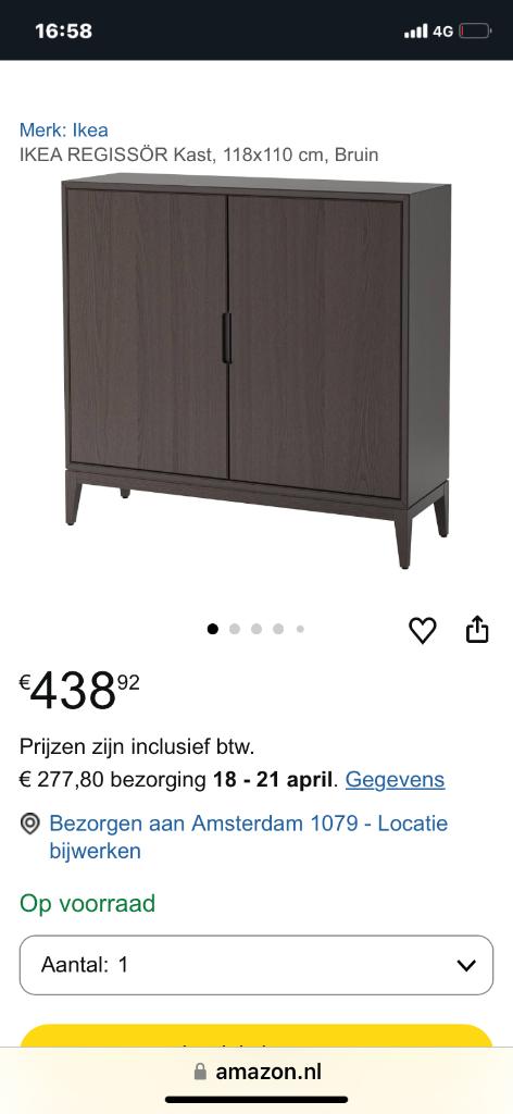 Regissor kast Ikea, Ophalen, Overige materialen, 100 tot 150 cm, Minder dan 150 cm