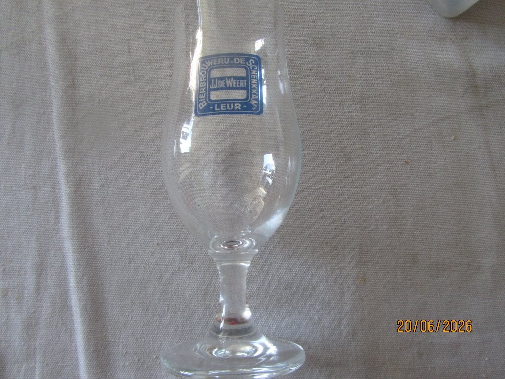 Bierglas De Schenkkan JJ.de Weert Etten - Leur Zeldzaam, Ophalen of Verzenden, Gebruikt, Glas of Glazen, Overige merken