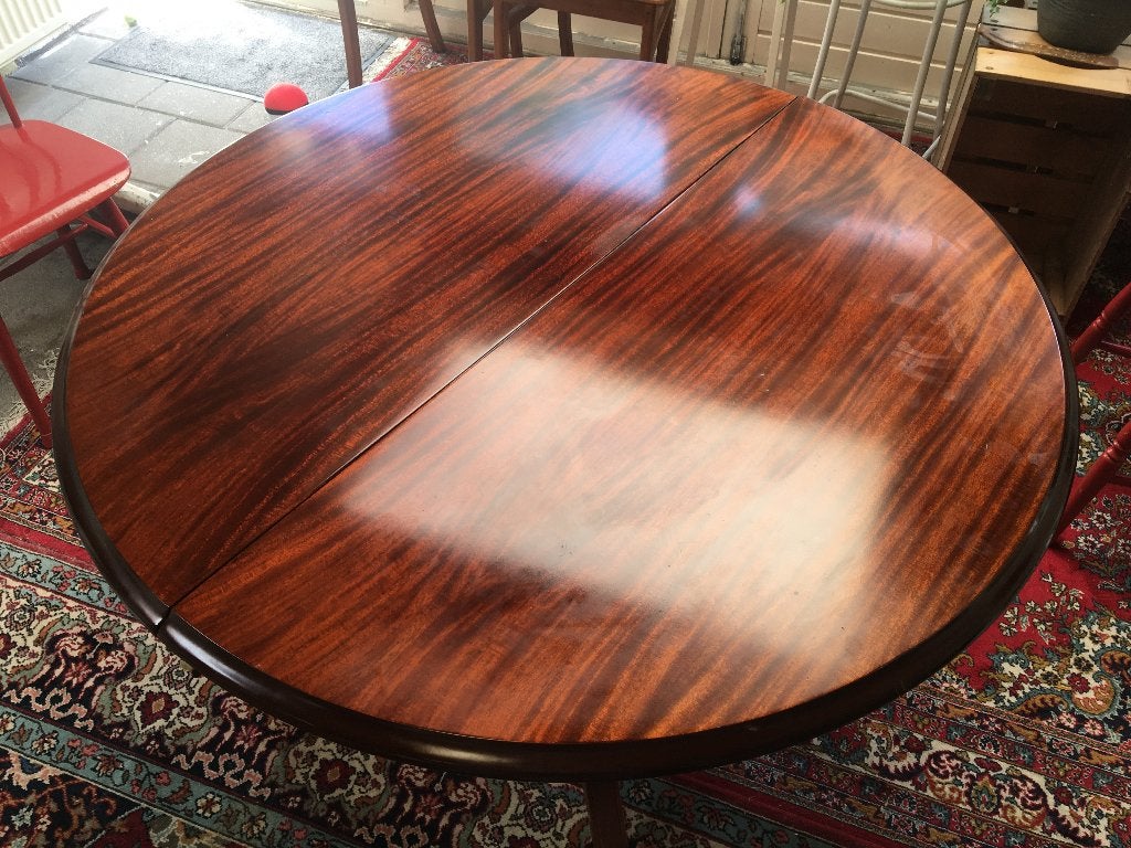 eettafel rond mahonie, uitschuifbaar, Ophalen, Gebruikt, Klassiek, Rond