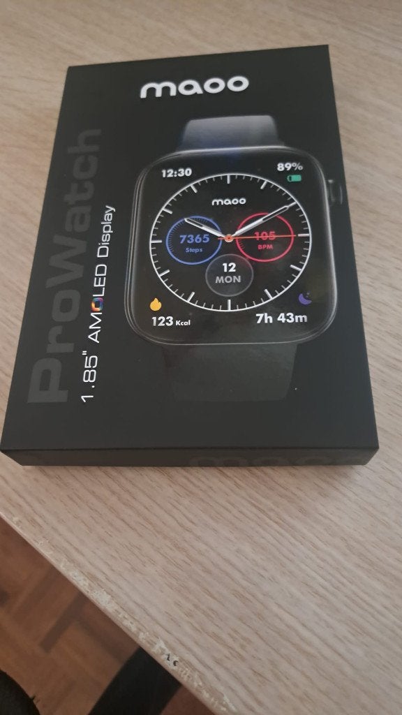 Maoo ProWatch Smartwatch met AMOLED Display en extra bandjes, Zwart, Nieuw, Ophalen of Verzenden, GPS