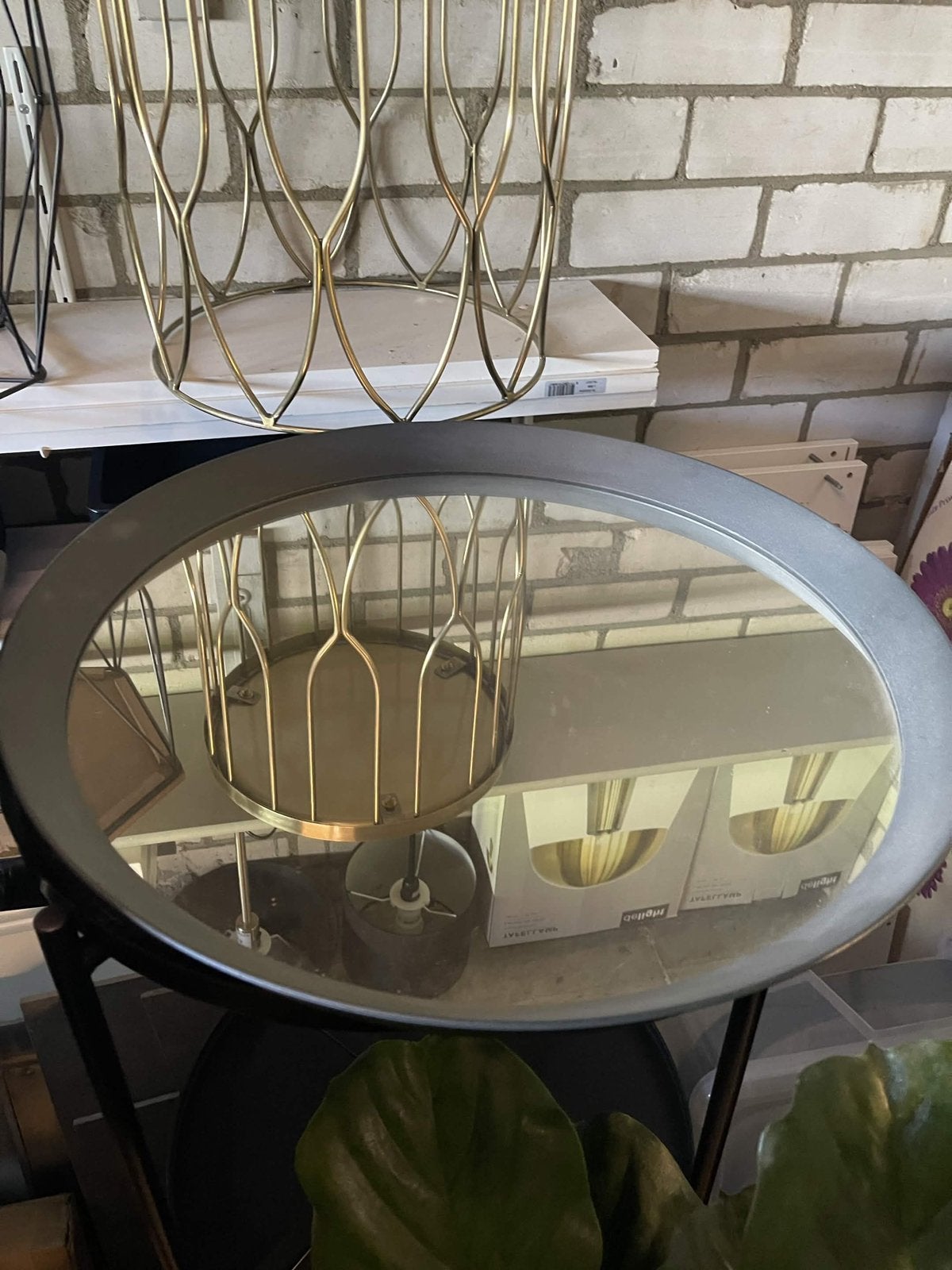 Ronde spiegel ikea groot zwart, Huis en Inrichting, Woonaccessoires | Spiegels, Ophalen, Minder dan 50 cm, Rond, Zo goed als nieuw