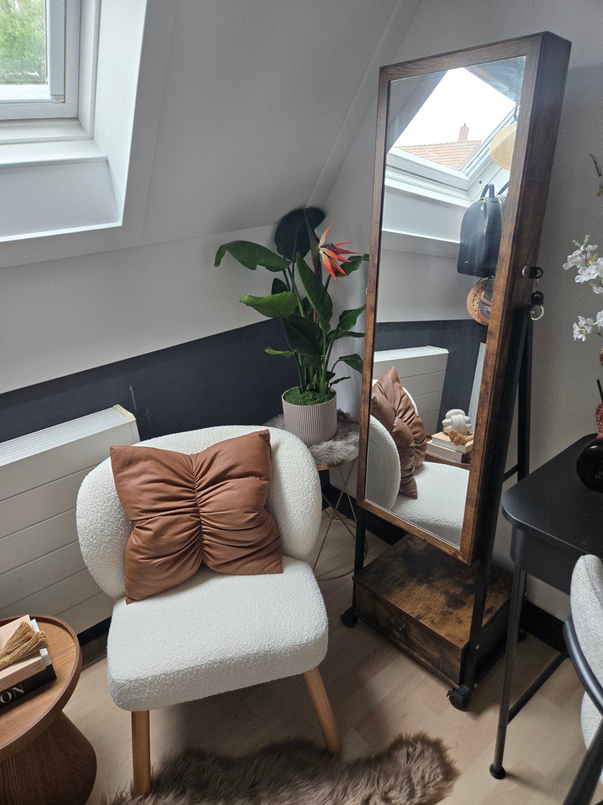 Spiegel met sieradenkast en lade - 152x41x37 cm, Huis en Inrichting, Woonaccessoires | Spiegels, Ophalen, Minder dan 50 cm, Zo goed als nieuw