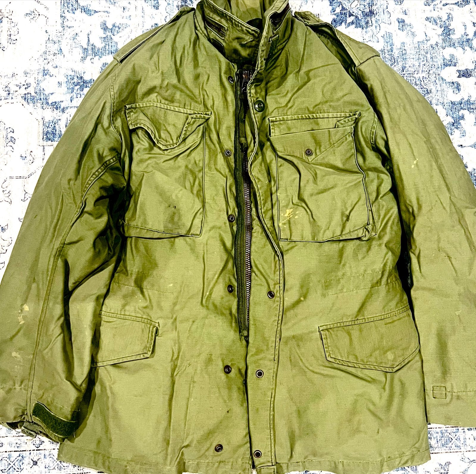Vintage US Army M65 Veldjas met Liner - Medium, Ophalen of Verzenden, Gedragen, Maat 48/50 (M), Groen