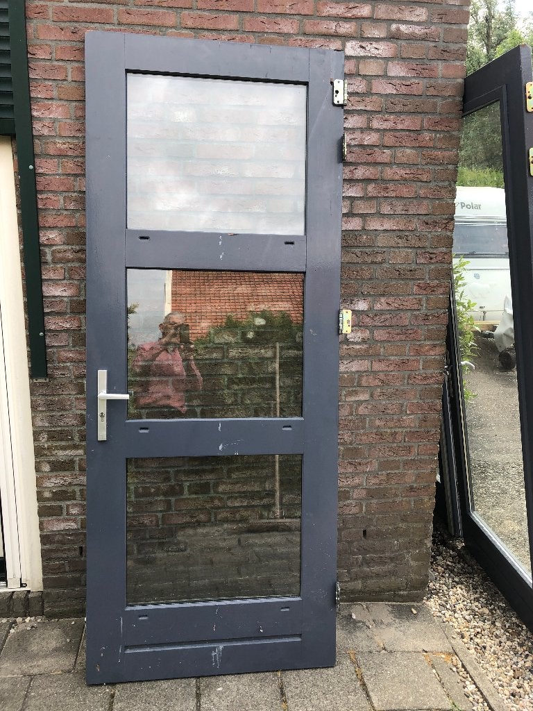 |hardhouten buitendeur| schuurdeur| HR ++glas| 232,5x93|, Ophalen, Gebruikt, 80 tot 100 cm, 215 cm of meer