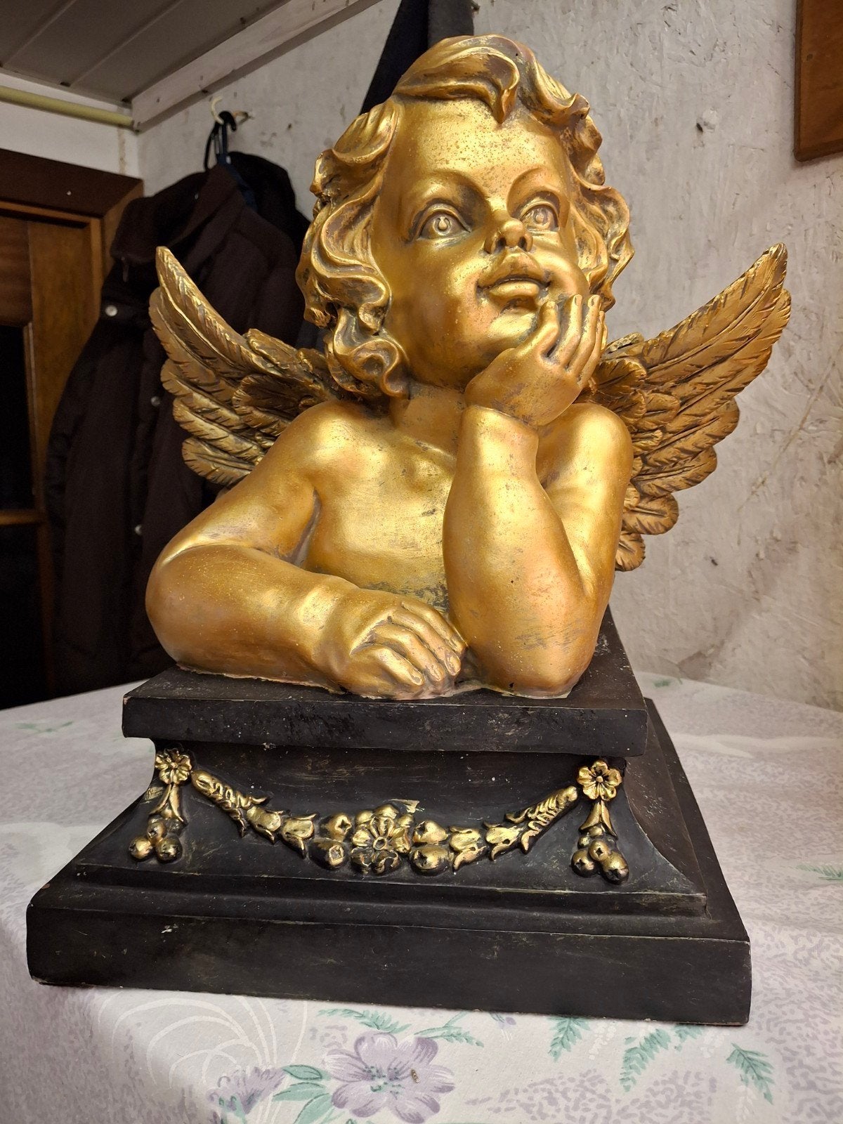 Gouden Cherubijn Beeld - Decoratieve Engel Sculptuur, Ophalen