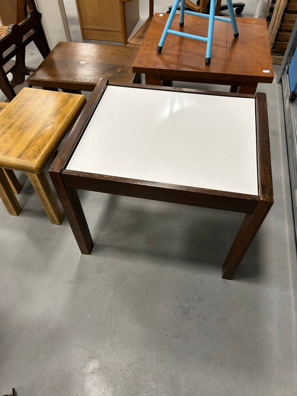 Vintage Pastoe bijzettafel met wit blad, Ophalen of Verzenden