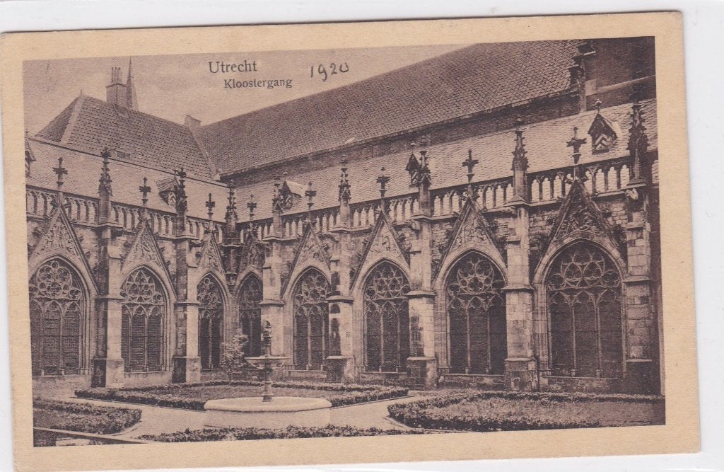 18701 Utrecht Kloostergang 1920 Uitgave Weenink en snel, Verzamelen, Ophalen of Verzenden, Voor 1920, Gelopen, Utrecht
