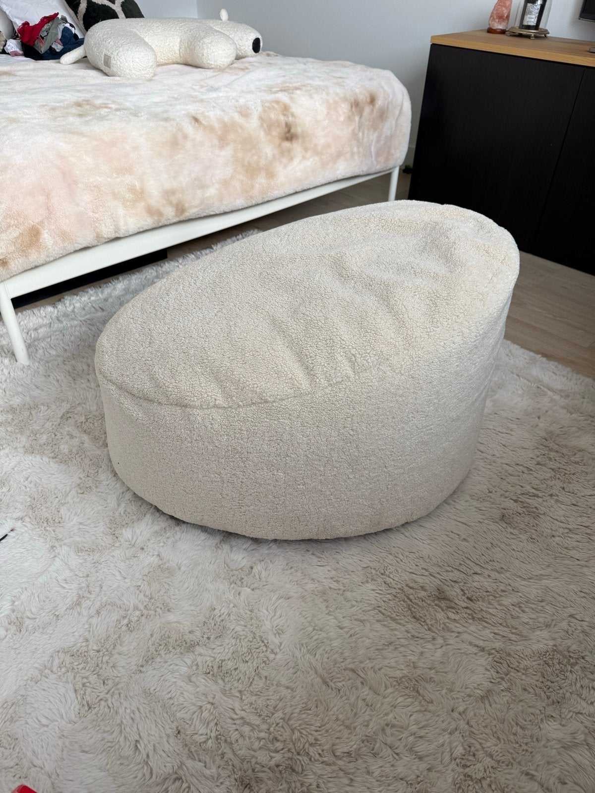 Kinderzitzak teddy stof zand kleur, Ophalen, Nieuw, Beige, Zitzak