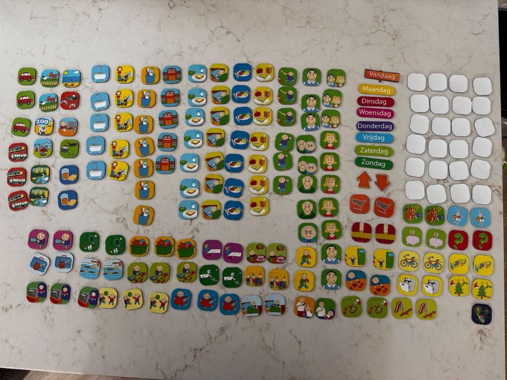 Grote set magnetische pictogrammen voor planbord, Ophalen of Verzenden