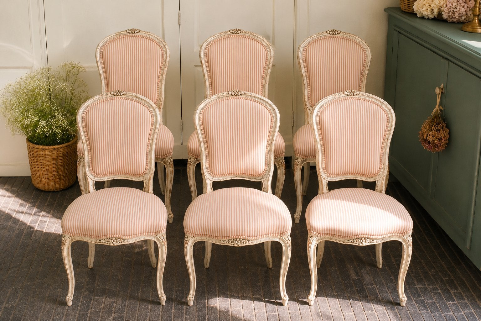 Brocante stoelen 6 stuks, Ophalen of Verzenden, Zo goed als nieuw