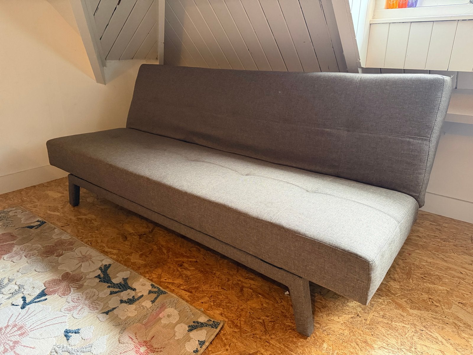 Slaapbank taupe / bruin 190x110cm, Bruin, Twijfelaar, 100 cm, Gebruikt