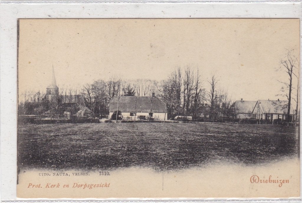 Driehuizen-Prot. Kerk en Dorpsgezicht circa 1910, Ophalen of Verzenden, Voor 1920, Ongelopen, Noord-Holland