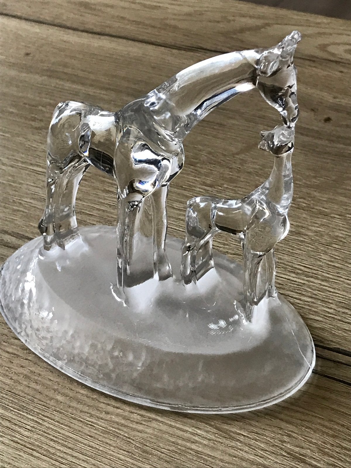 Zeer mooie glazen giraf met veulen van 17 cm hoog, Verzenden