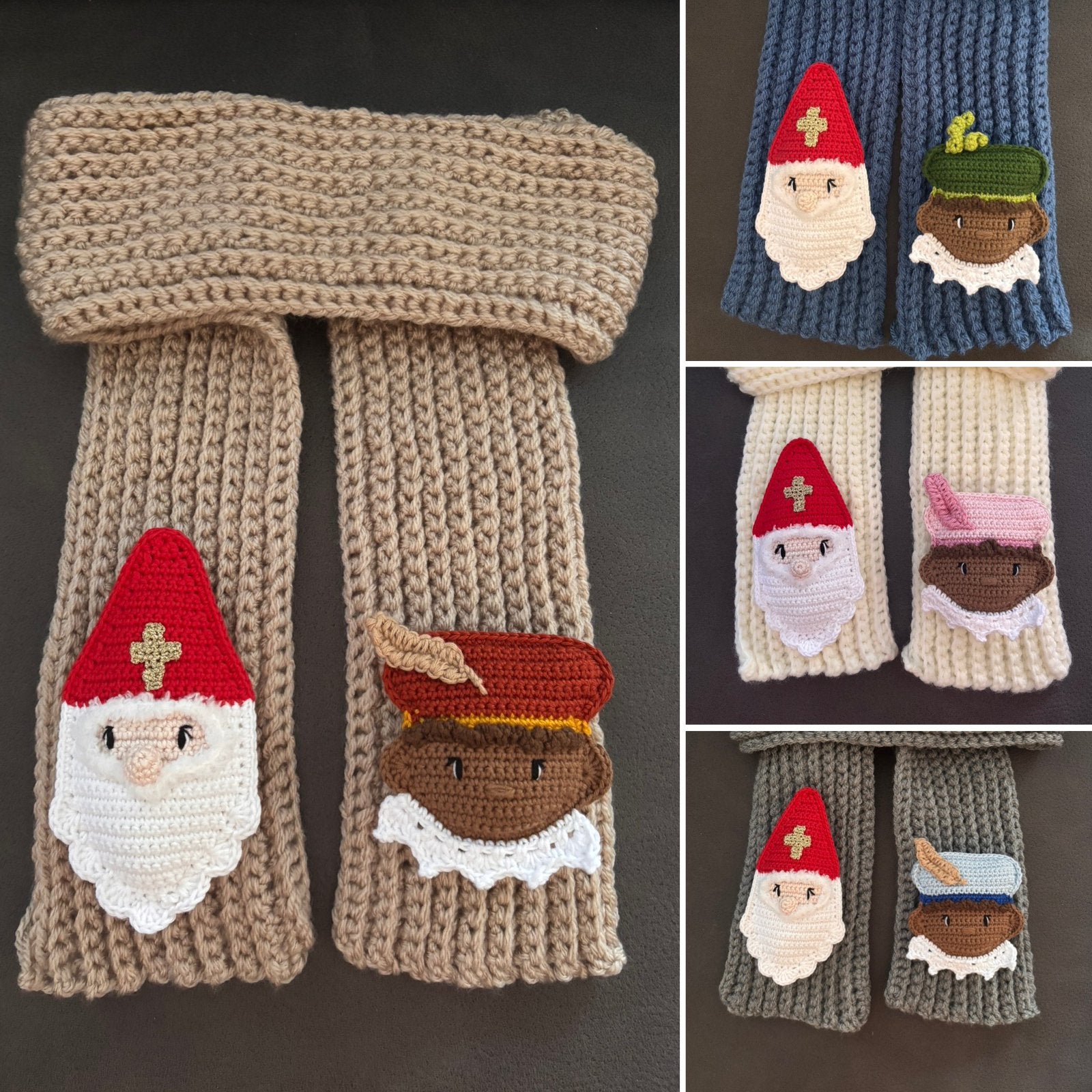 Gehaakte sint en pietje intocht sinterklaassjaal, Ophalen, Nieuw, Jongen of Meisje, Sjaal