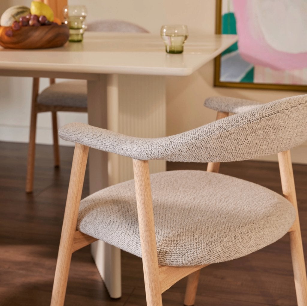 by fonQ Nordic Eetkamerstoel Eikenhout Greige | Van €189, nu, Byfonq, Bruin, Byfonq, Nieuw
