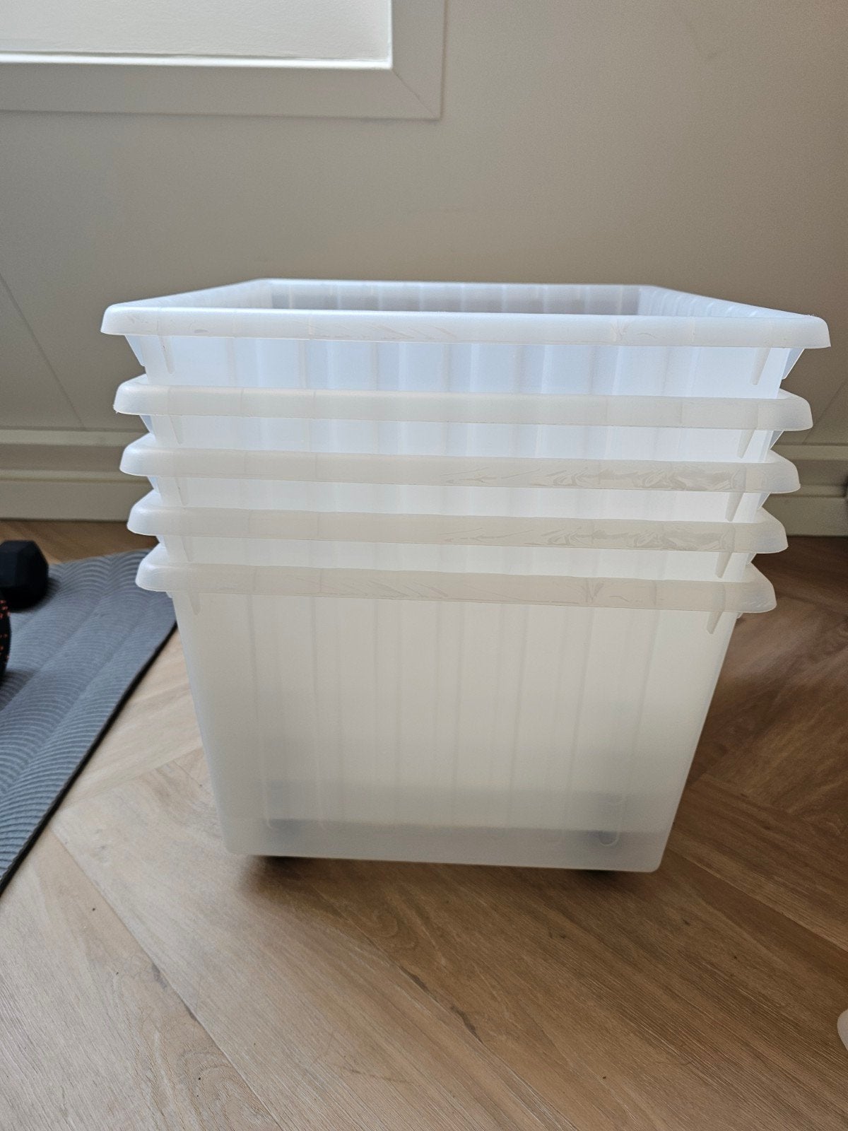IKEA Kuggis opbergboxen met wielen (4 stuks), Huis en Inrichting, Ophalen, Kunststof, Gebruikt, 50 tot 100 cm