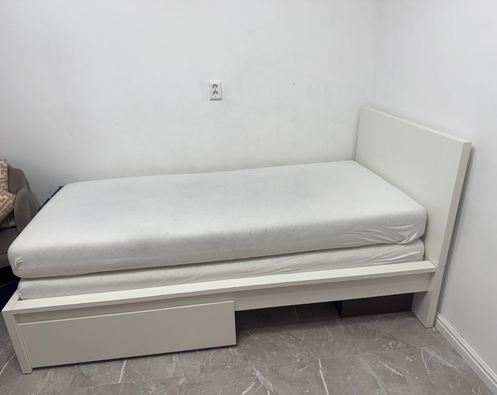 IKEA MALM bed, Ophalen, Eenpersoons, Hout, 100 cm