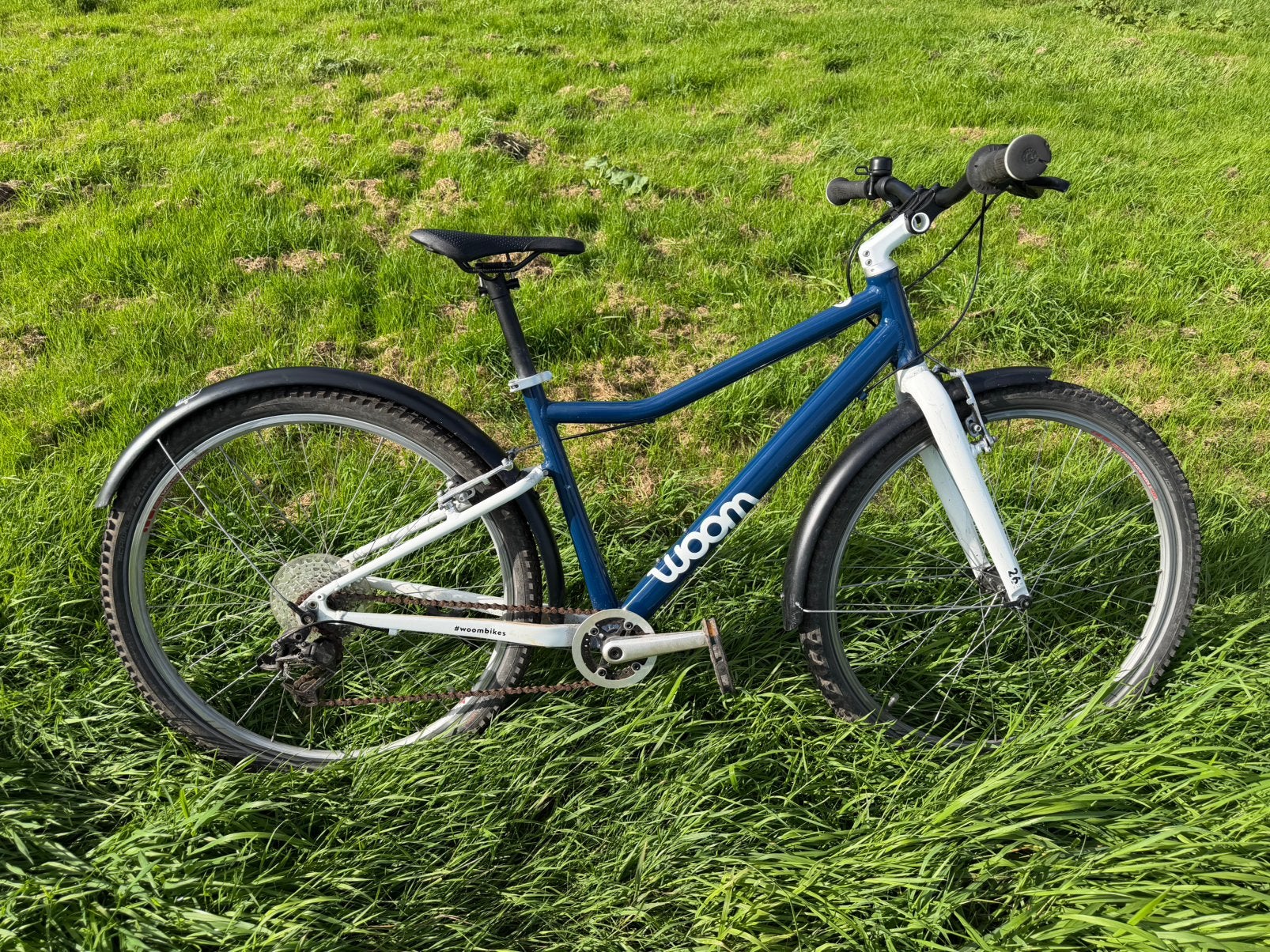 Woom original 6 Midnight Blue 26” banden, Velgrem, Zo goed als nieuw, Handrem, Ophalen