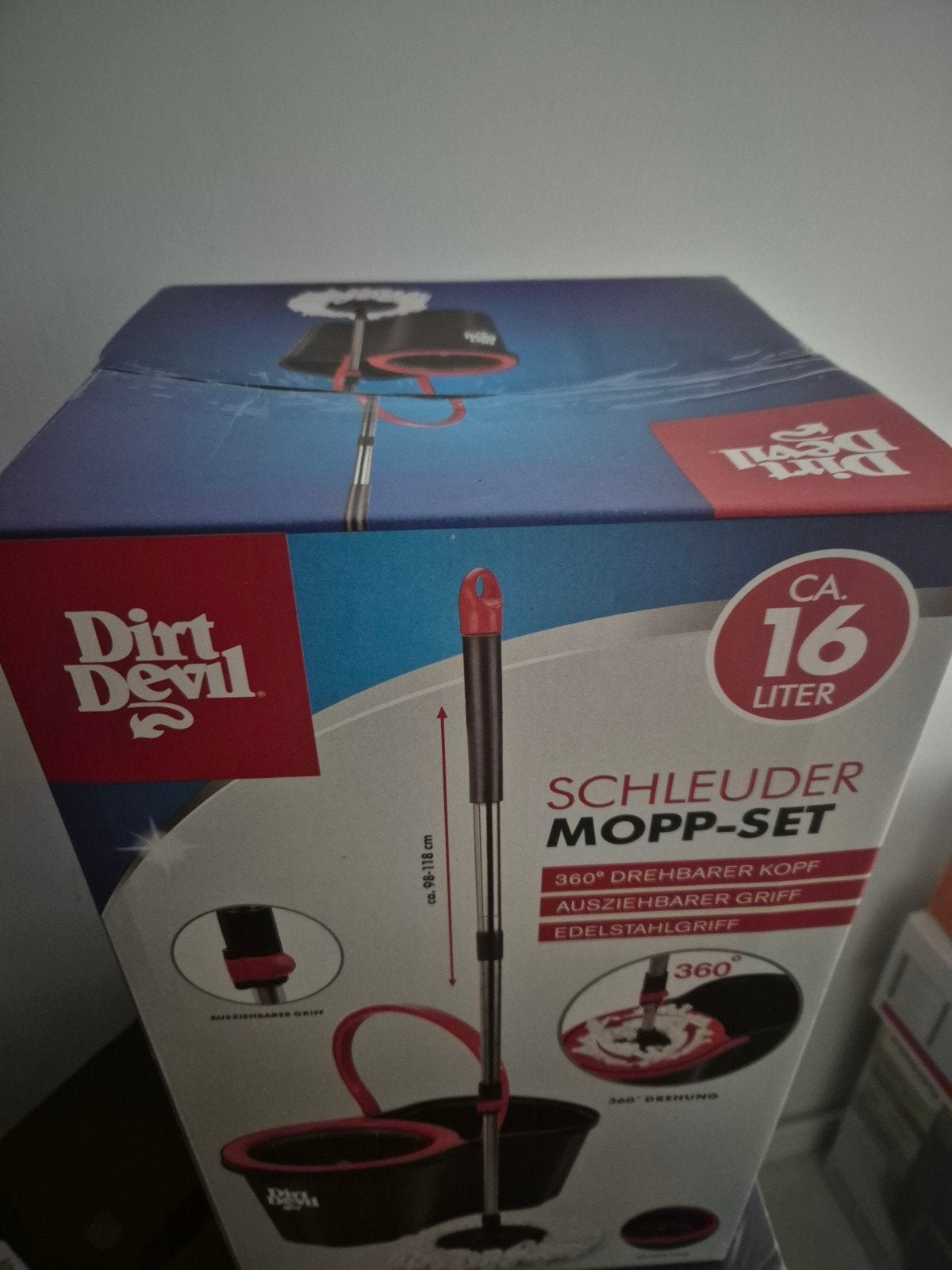 Dirt Devil Dweilset met emmer en 360 draaibare mop, Ophalen of Verzenden, Dweilemmer, -bak, of -wagen