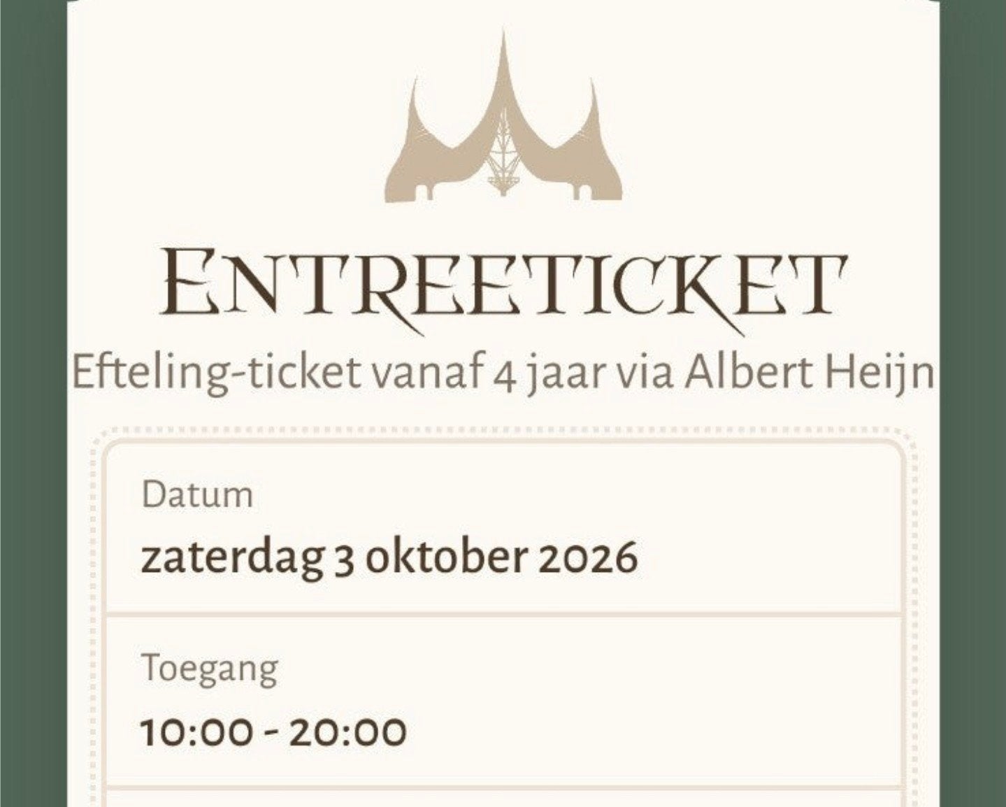 geldig tot 2027, Tickets en Kaartjes