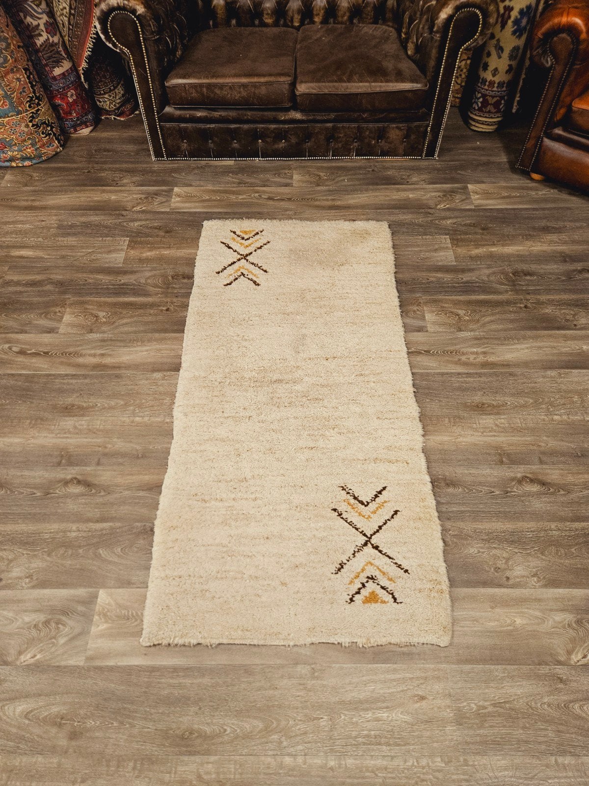 Handgeknoopt Berber Tapijt. Mooie dikke wol! Weg = Weg!, 100 tot 150 cm, Bruin, 200 cm of meer, Ophalen of Verzenden
