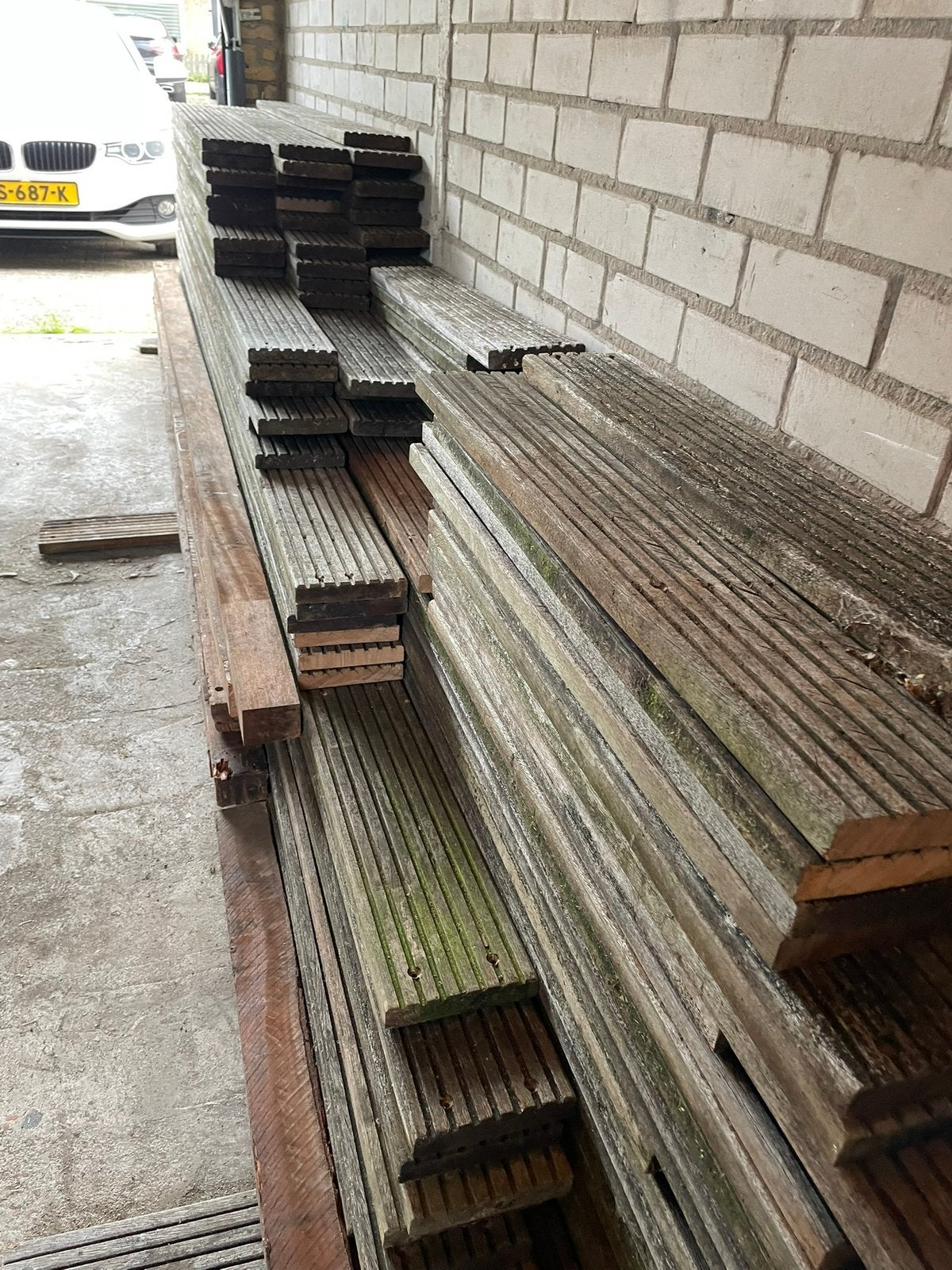 Hardhouten vlonderplanken Bankirai 28 mm izgs , 45 m2, Tuin en Terras, Ophalen, Hout