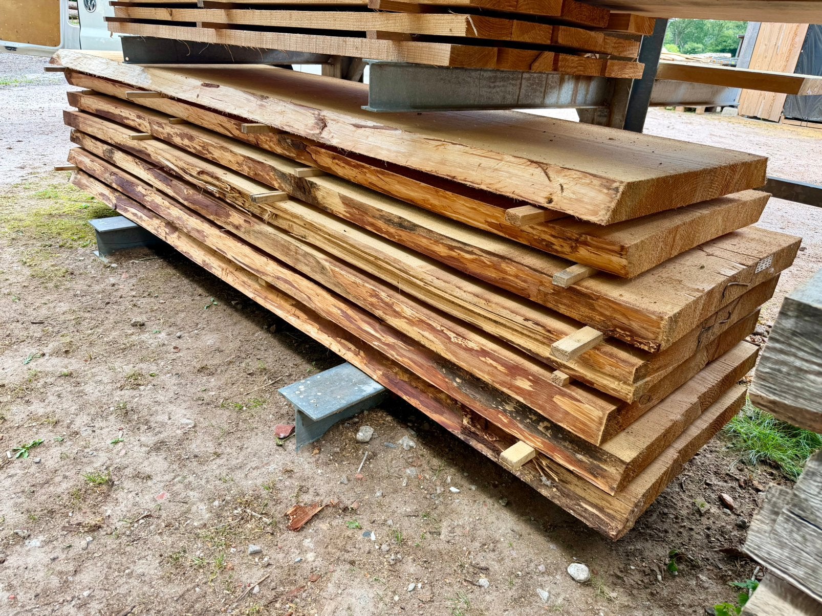Zeer mooie brede boomstamplanken - 7cm dik!, Ophalen, Minder dan 25 mm, Zo goed als nieuw, Plank